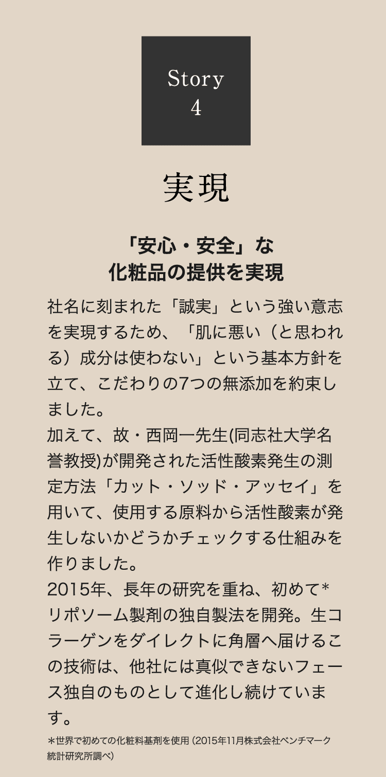 安心安全を追求した化粧品開発ストーリー｜品質と成分へのこだわり